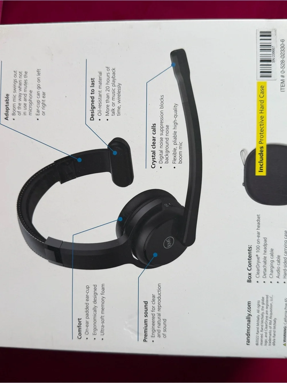 Black On-Ear Headset with Boom Microphone by